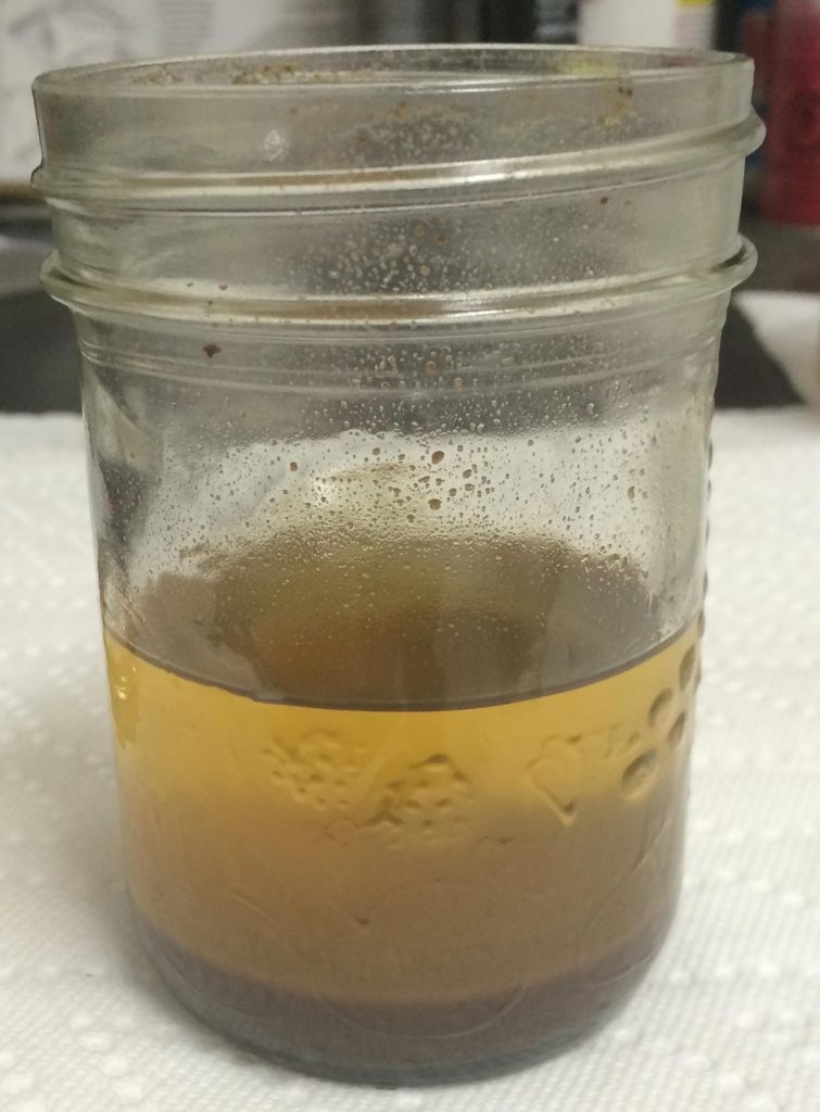 Paraffin sample completely dissolved in solvent.